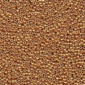 Miyuki Rocailles Perlen 4mm 4203 Duracoat galvanized Yellow-Gold 20gr